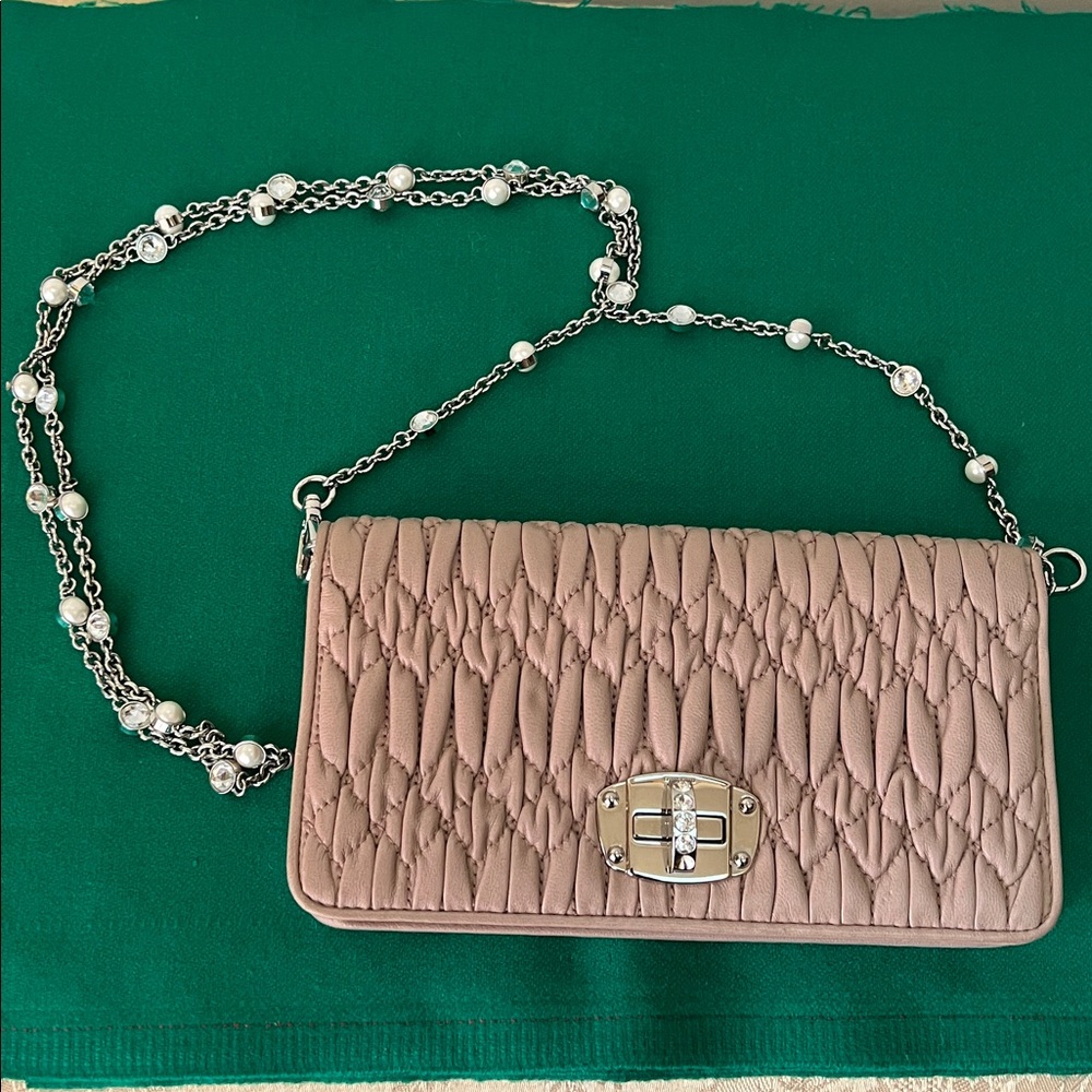 Authentic MIIUMIU Matelasse’ mini bag